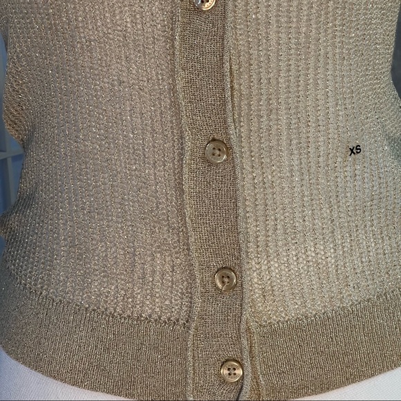 Express Cardigan Size EXTRA SMALL Gold Shimmer - Picture 4 of 6